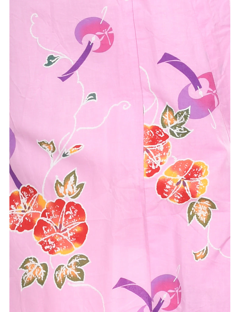 Floral Print Full Length Kimono - L