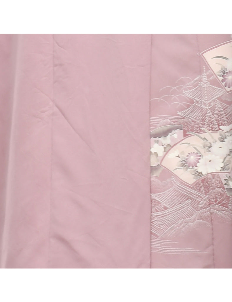 Floral Print Full Length Kimono - L