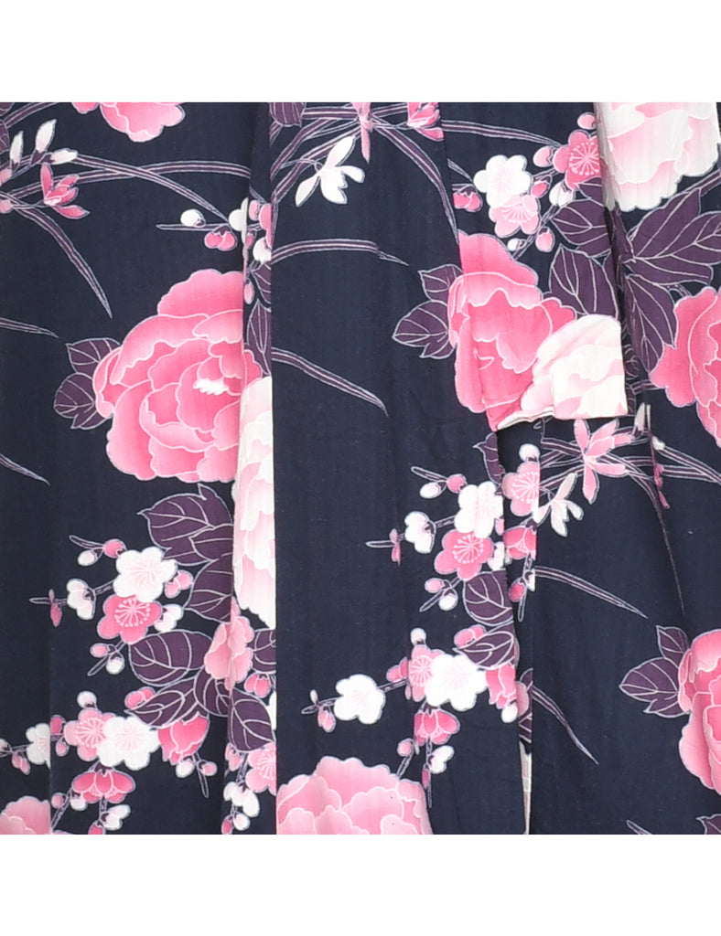 Floral Print Full Length Kimono - L