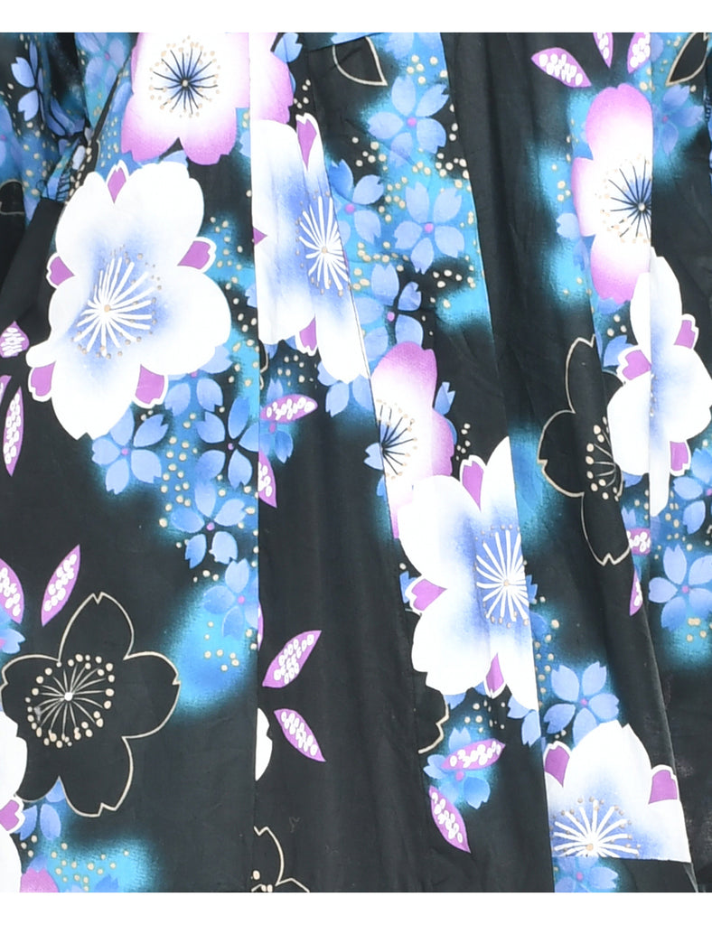 Floral Print Full Length Kimono - L
