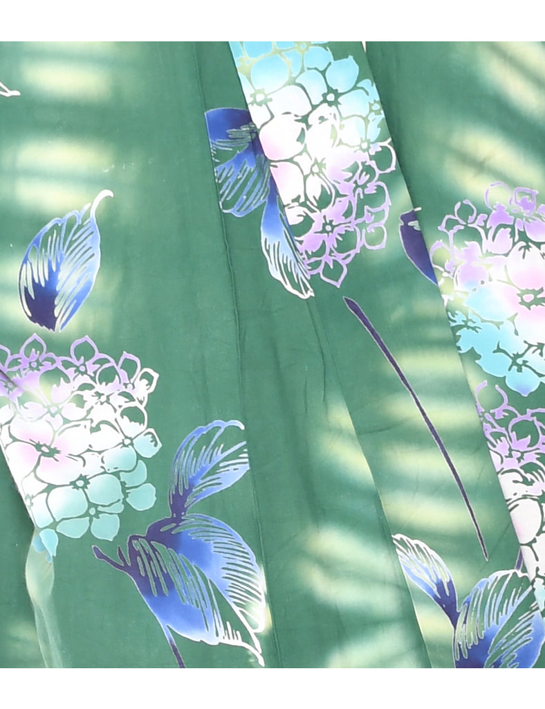 Floral Print Full Length Kimono - XL