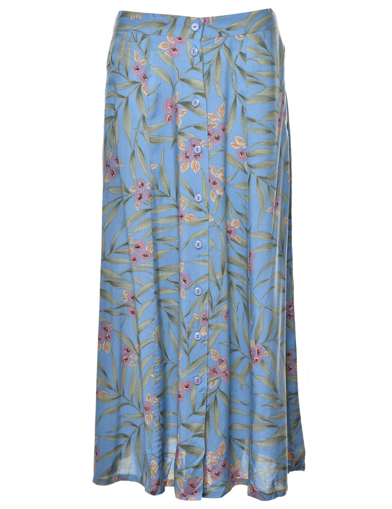 Floral Print Full Skirt - S