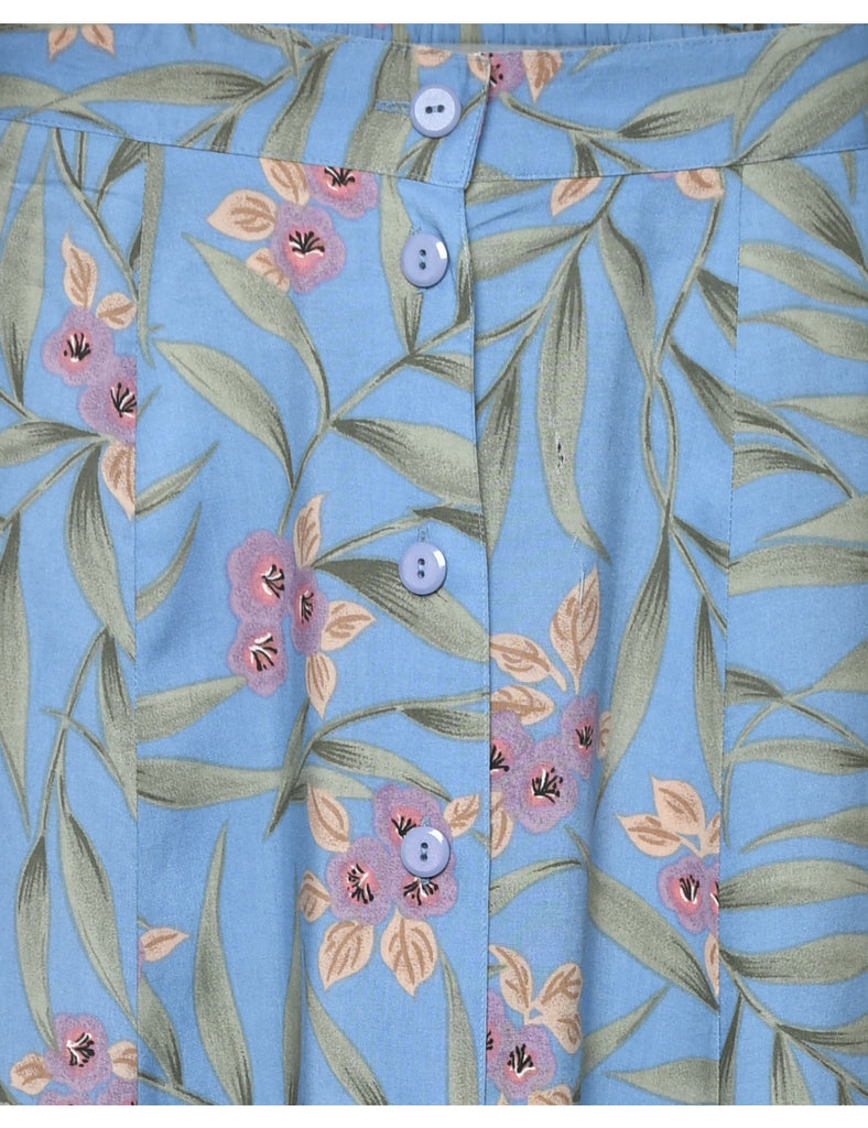 Floral Print Full Skirt - S