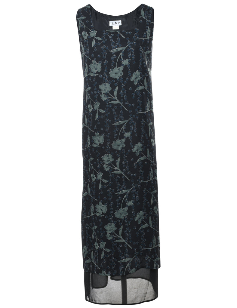 Floral Print Maxi Dress - L