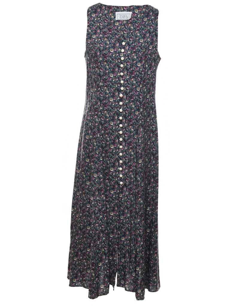 Floral Print Maxi Dress - M