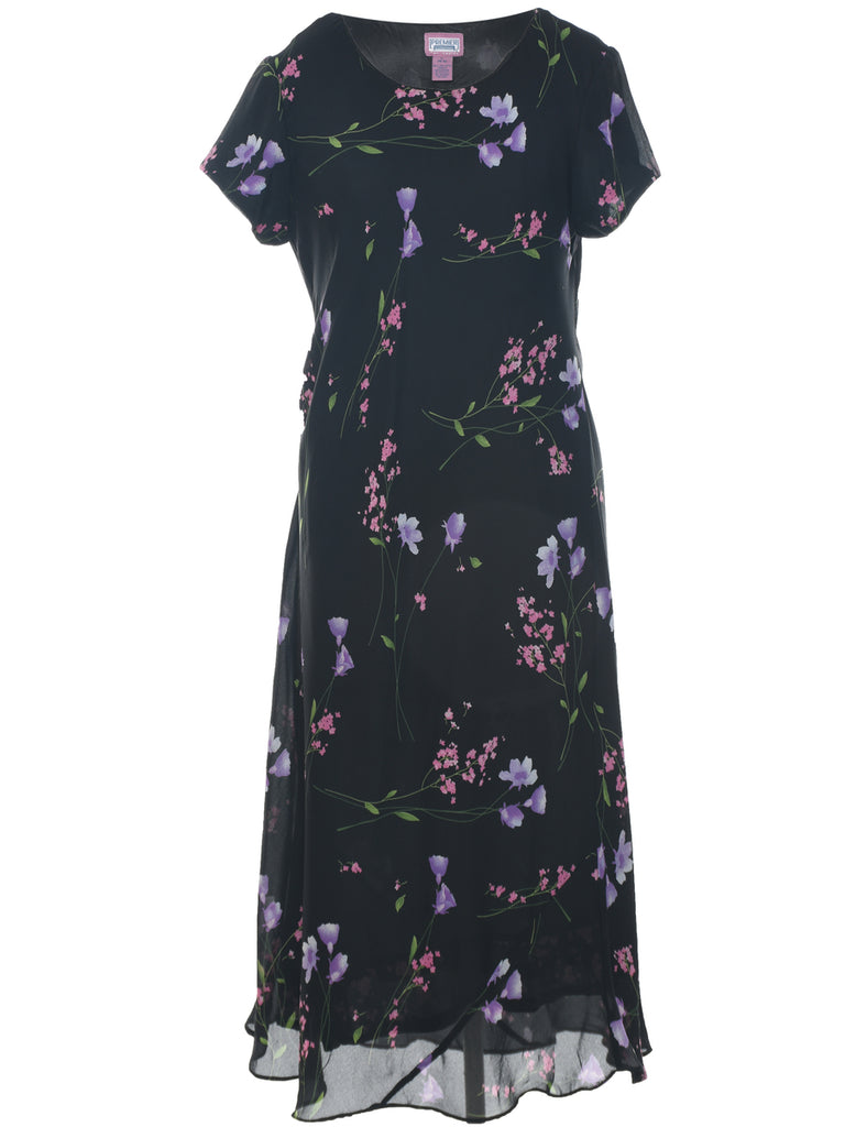 Floral Print Maxi Dress - L