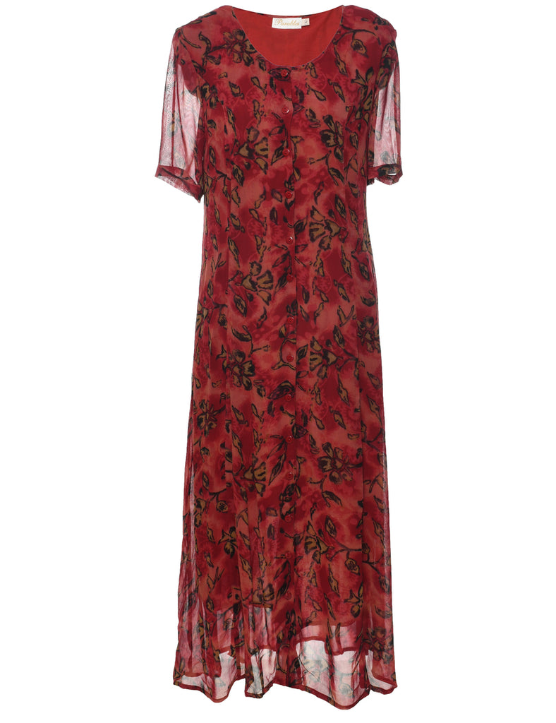 Floral Print Maxi Dress - L