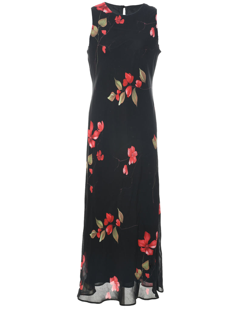 Floral Print Maxi Dress - L