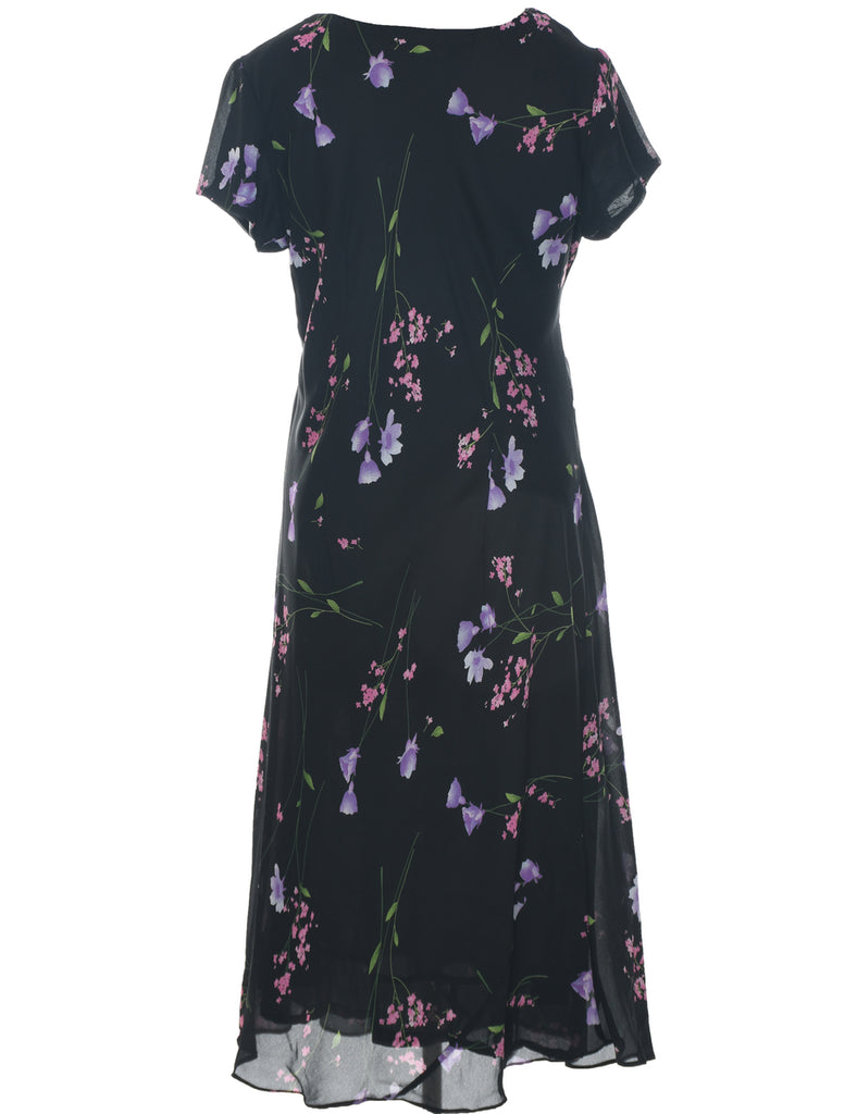 Floral Print Maxi Dress - L