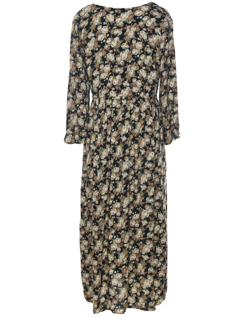 Floral Print Maxi Dress - L