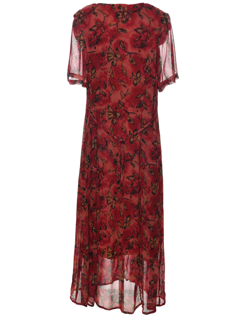 Floral Print Maxi Dress - L