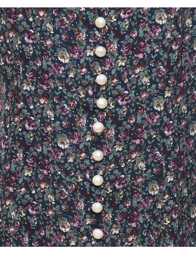 Floral Print Maxi Dress - M