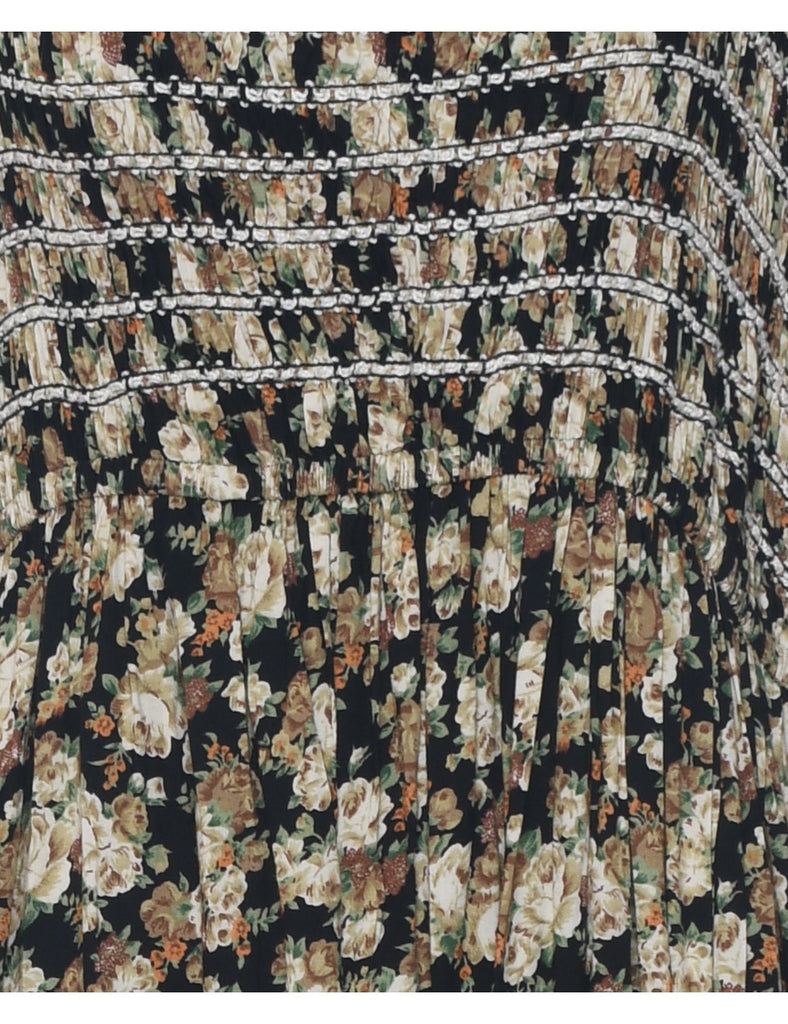Floral Print Maxi Dress - L