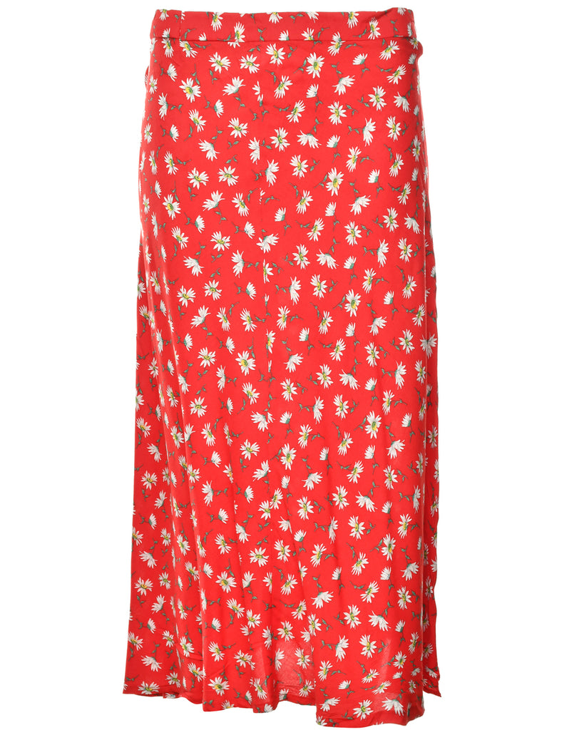 Floral Print Maxi Skirt - M