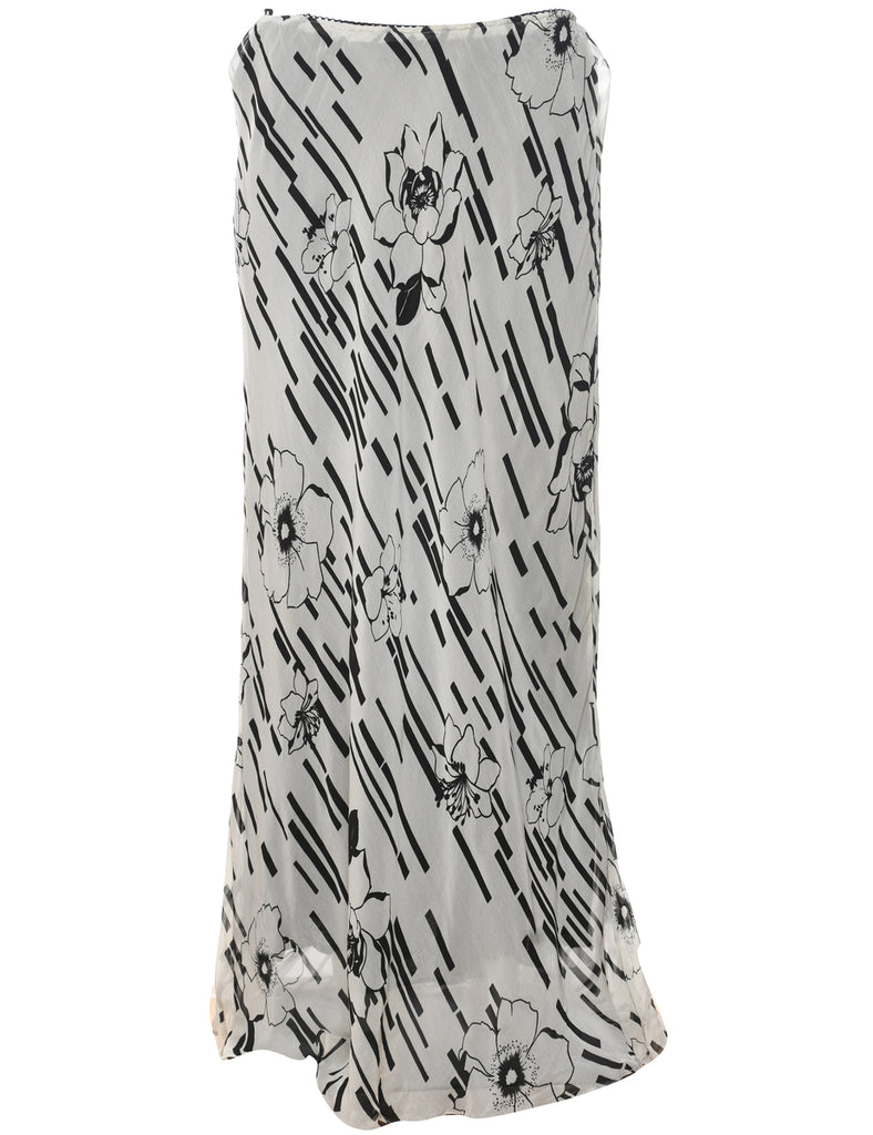 Floral Print Maxi Skirt - L