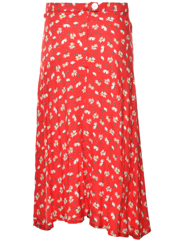 Floral Print Maxi Skirt - M