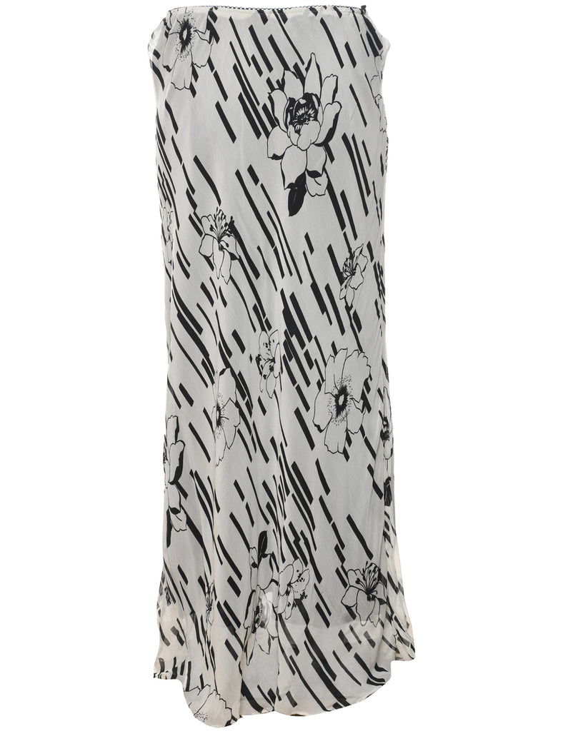 Floral Print Maxi Skirt - L