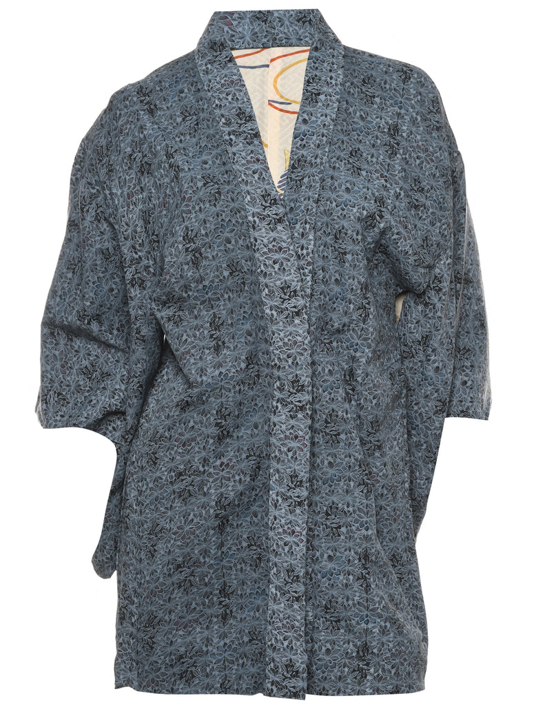 Floral Print Midi Length Kimono - M