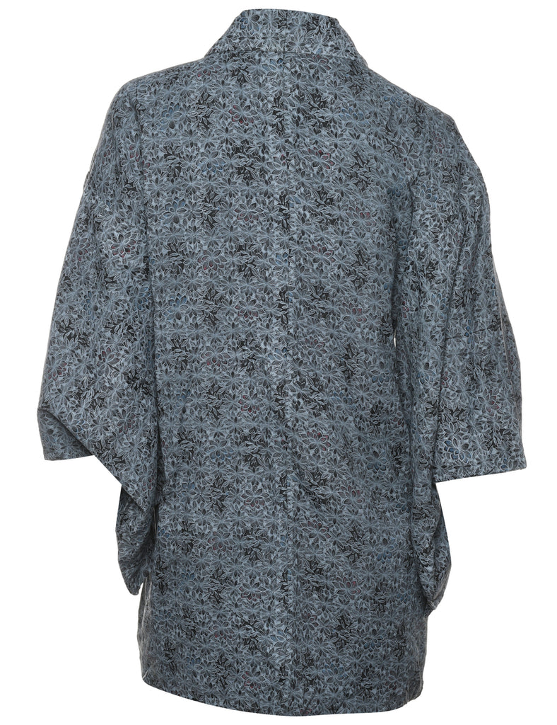 Floral Print Midi Length Kimono - M