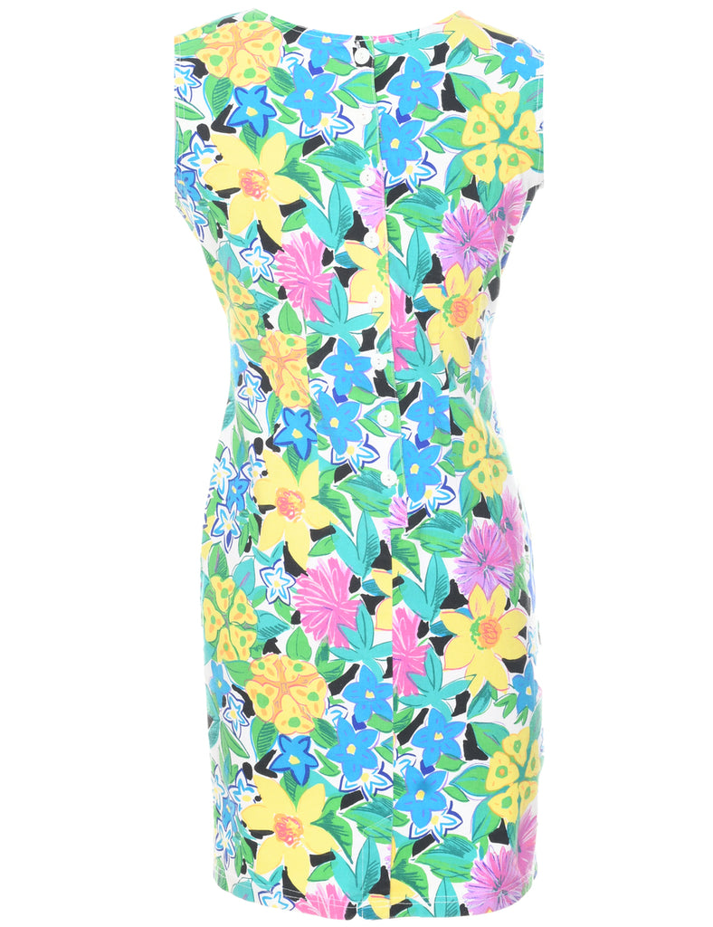 Floral Print Mini Dress - M
