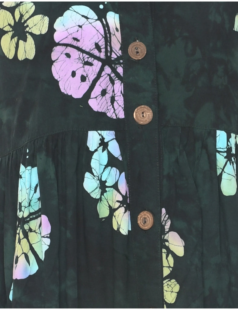 Floral Print Mini Dress - S