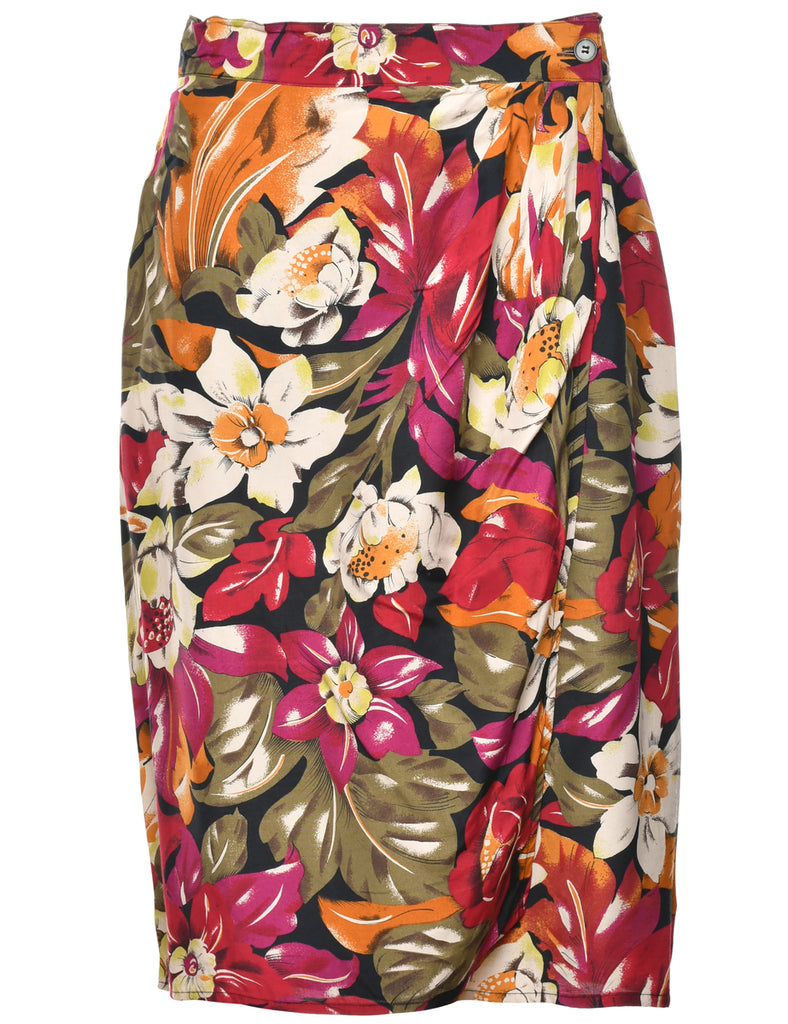Floral Print Pencil Skirt - M