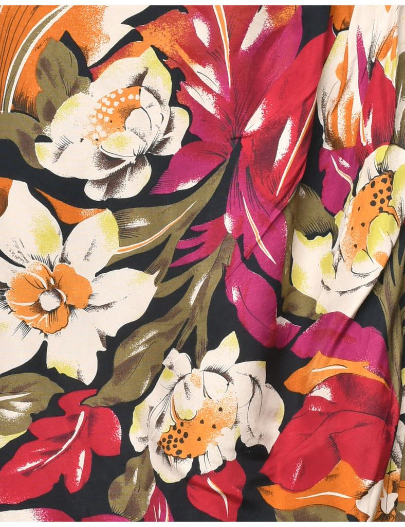 Floral Print Pencil Skirt - M