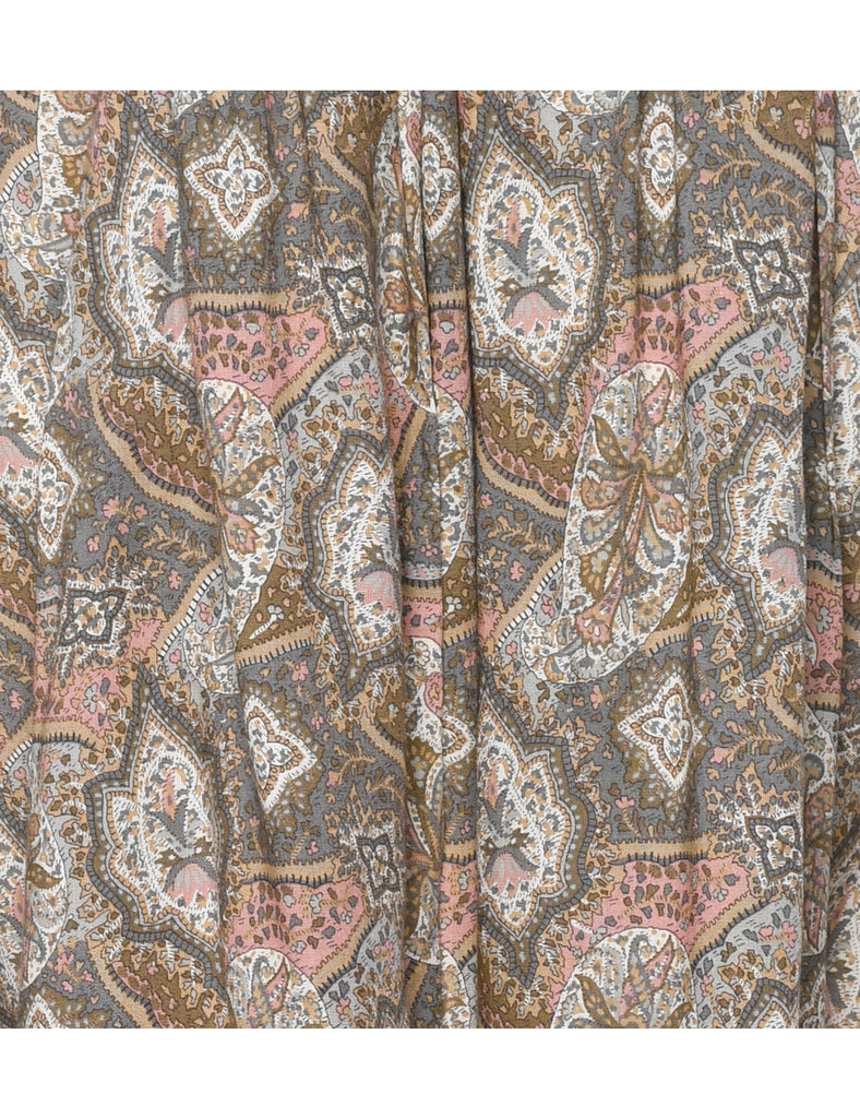 Floral Print Pleated Skirt - S