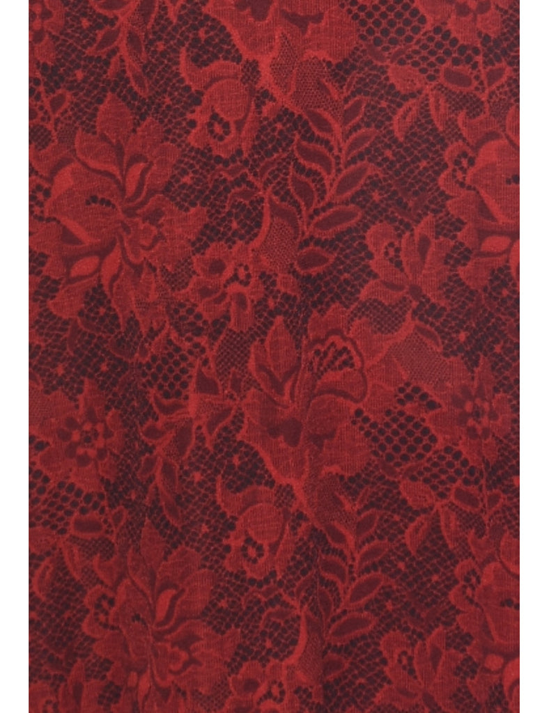 Floral Print Red Dress - S