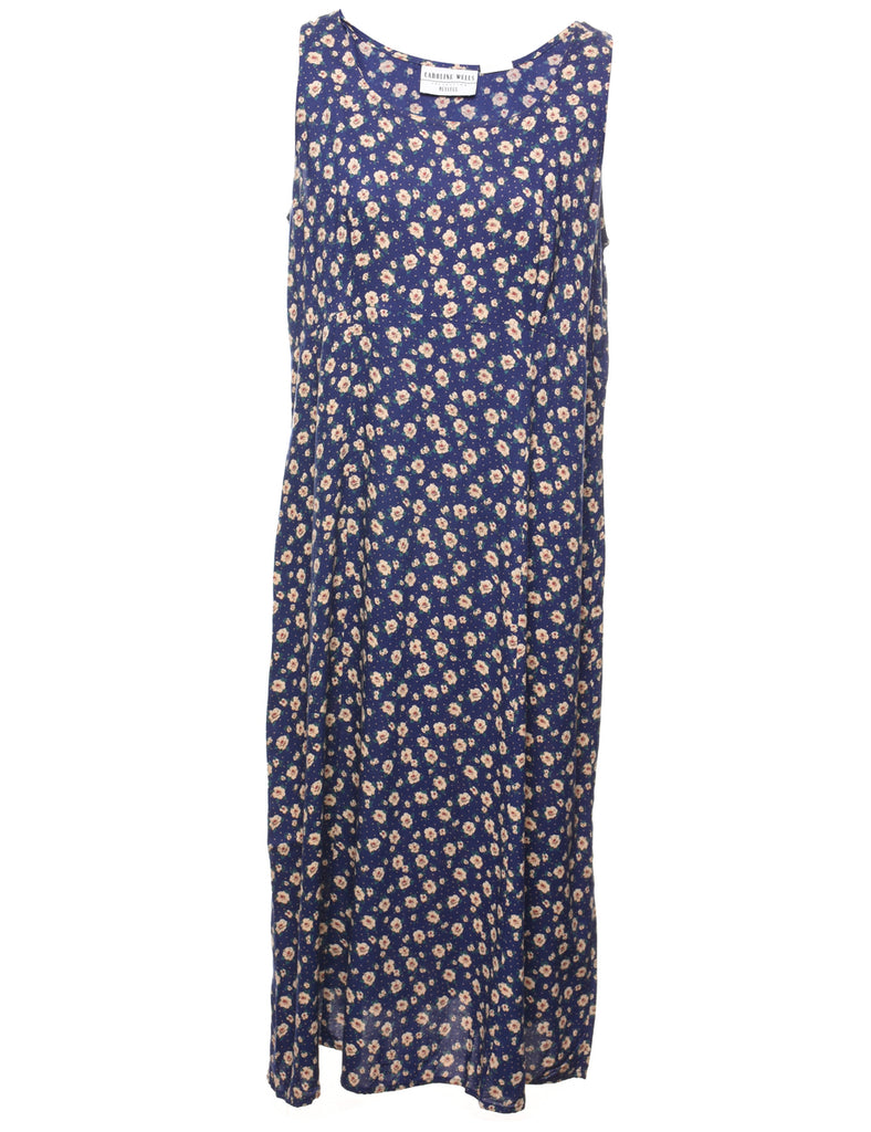 Floral Print Shift Dress - L