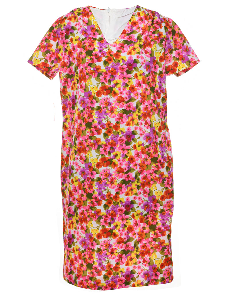 Floral Print Shift Dress - M