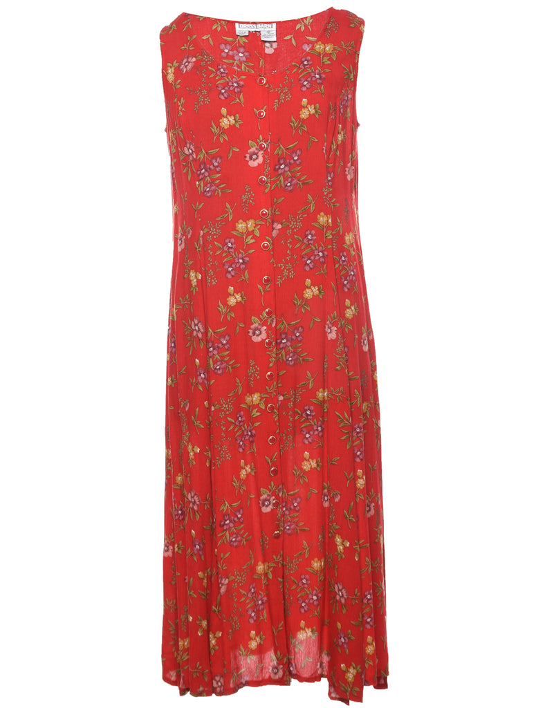 Floral Print Shift Dress - L