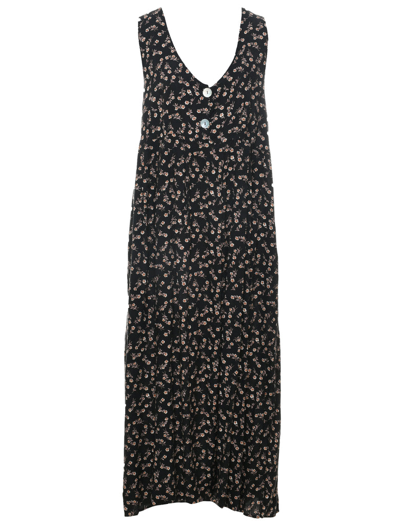 Floral Print Shift Dress - L