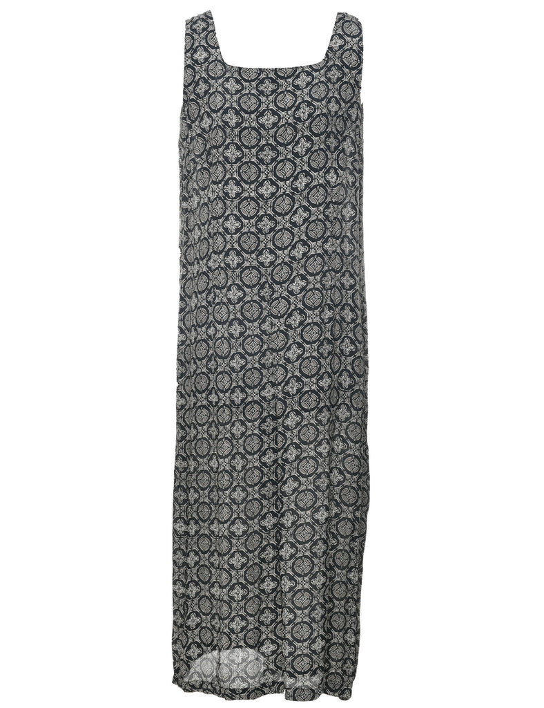Floral Print Shift Dress - L