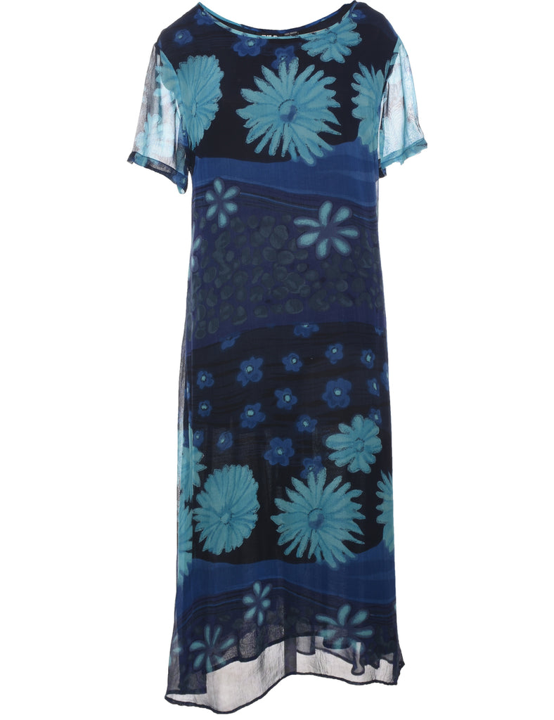 Floral Print Shift Dress - L
