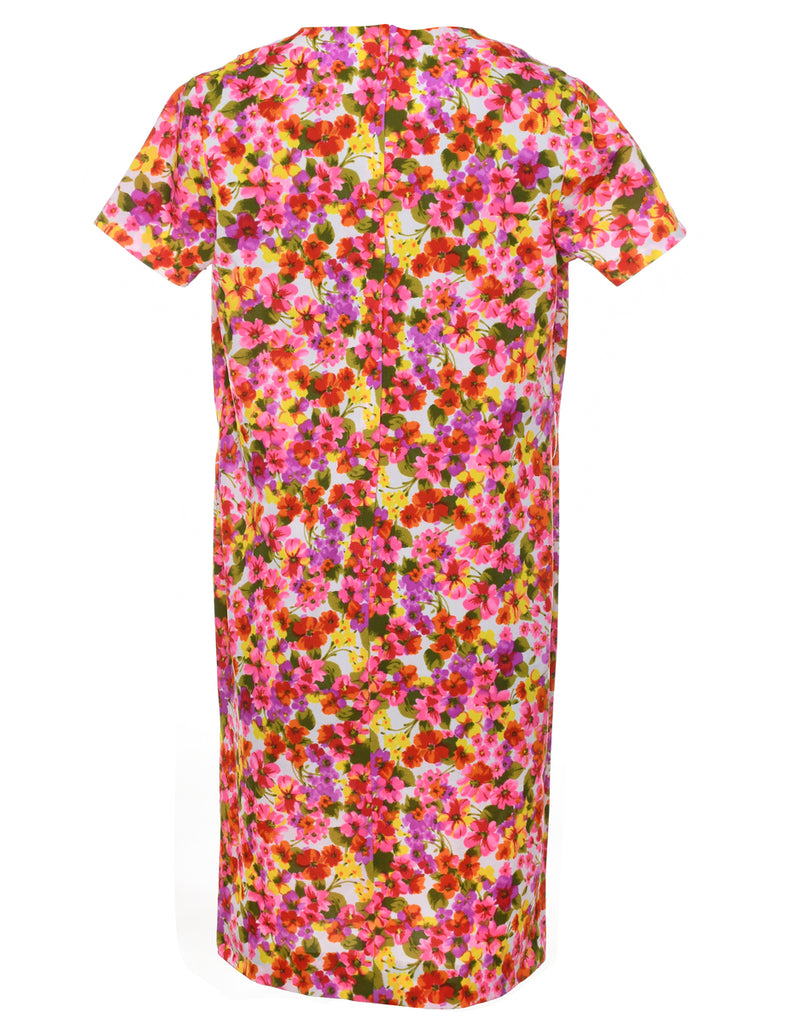 Floral Print Shift Dress - M