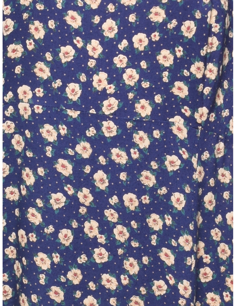Floral Print Shift Dress - L