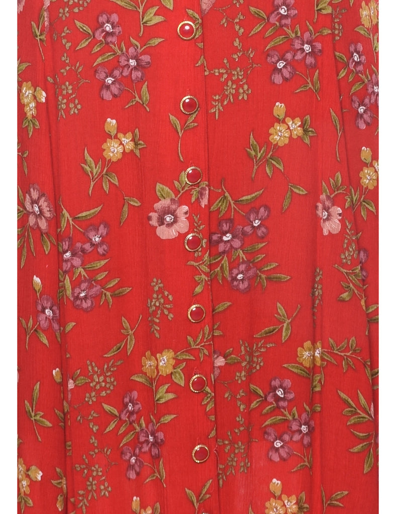 Floral Print Shift Dress - L