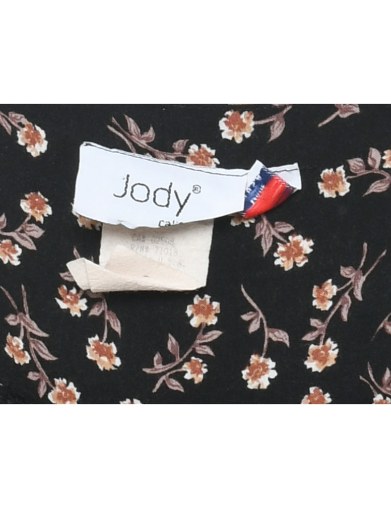 Floral Print Shift Dress - L