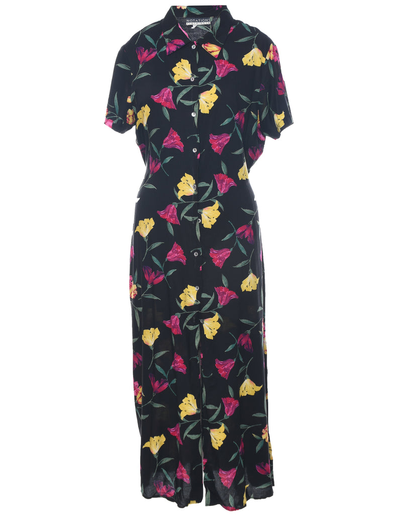 Floral Print Shirt Dress - XL