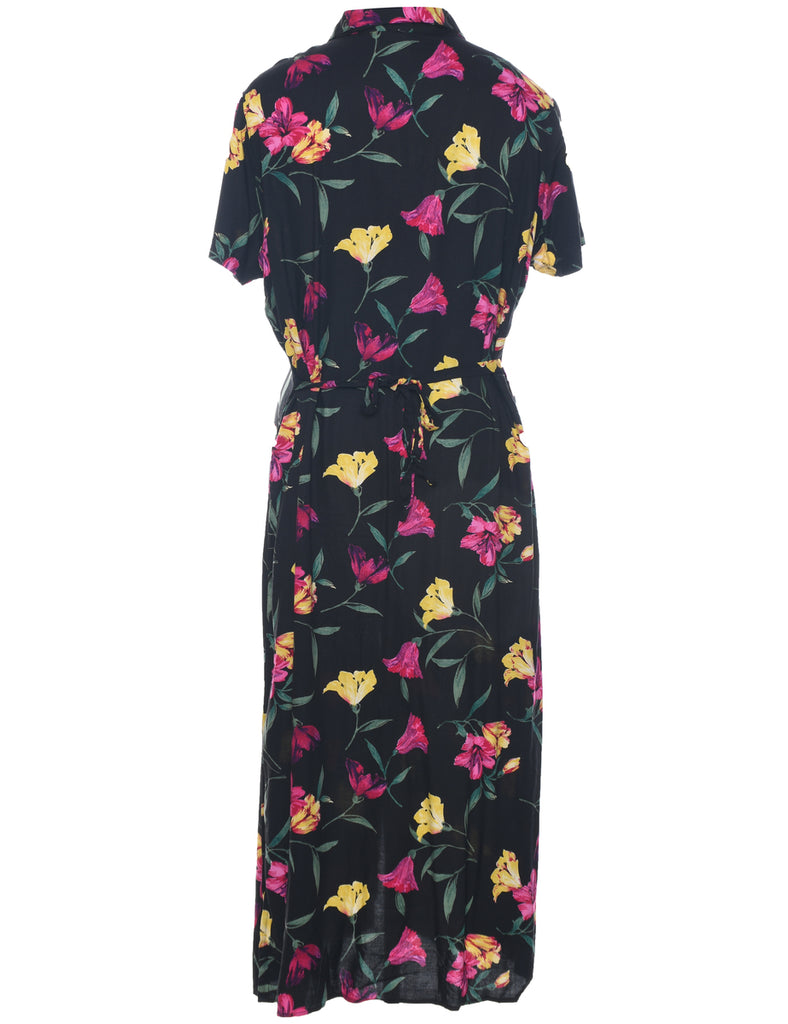 Floral Print Shirt Dress - XL