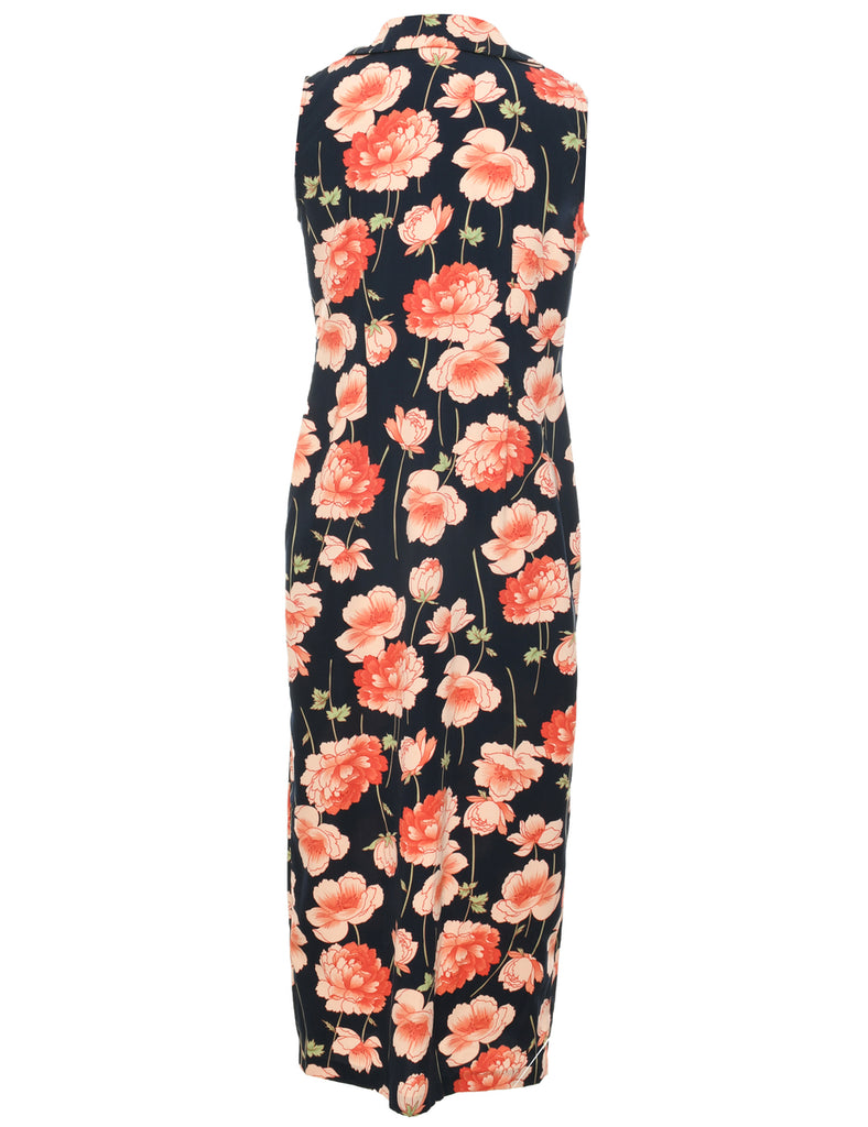 Floral Print Shirt Dress - M