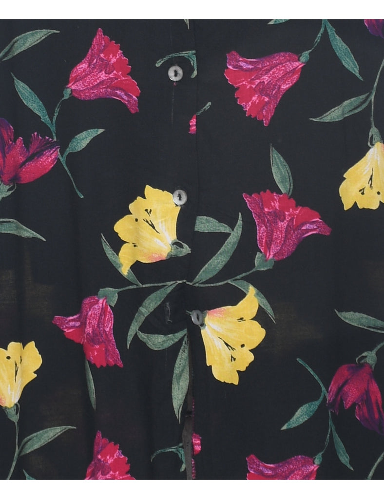 Floral Print Shirt Dress - XL