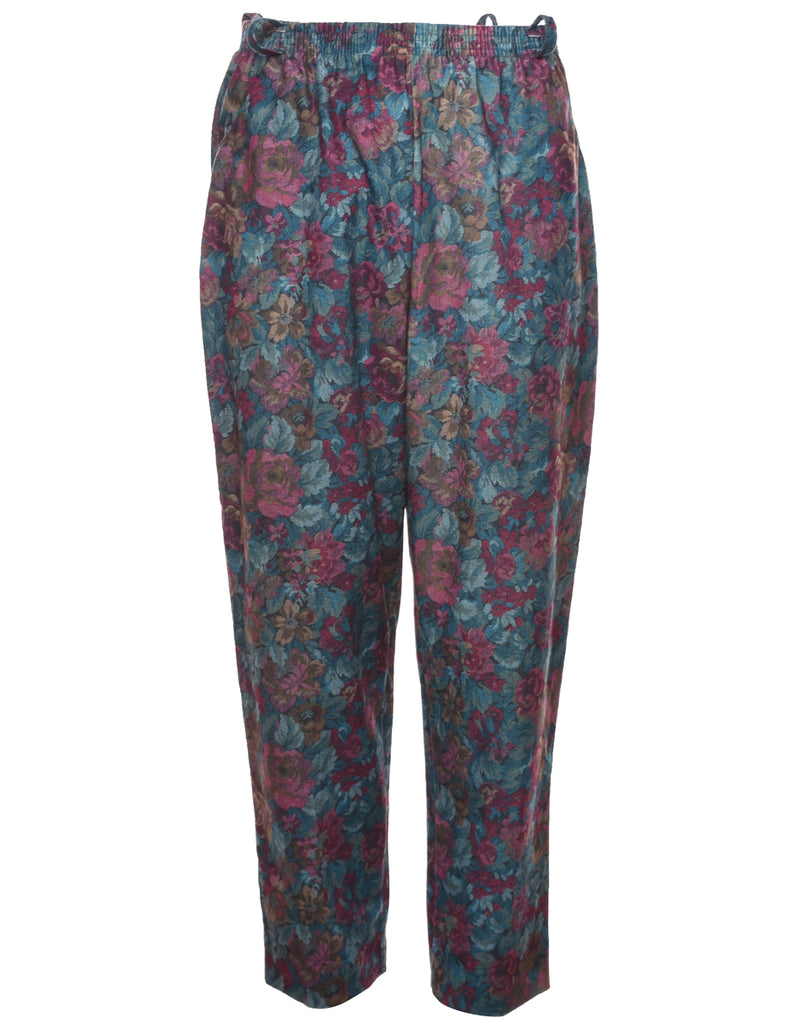 Floral Print Trousers - W34 L27