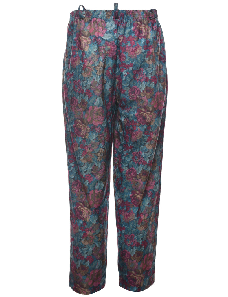 Floral Print Trousers - W34 L27