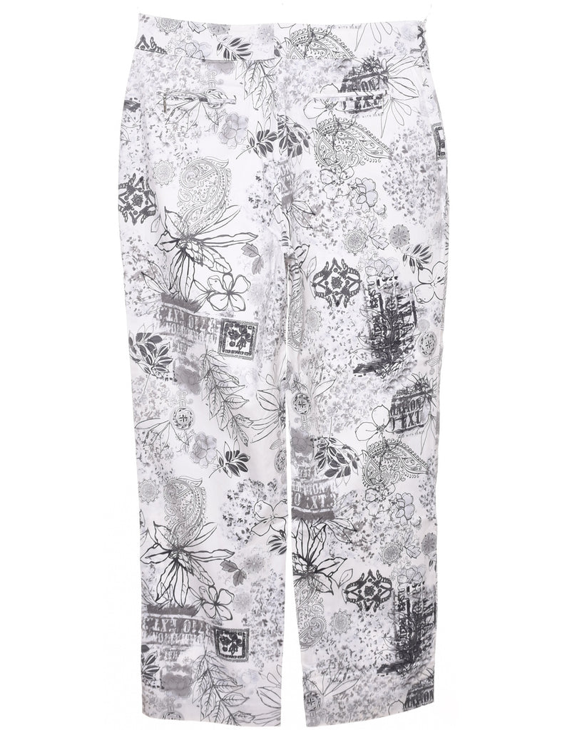 Floral Print Trousers - W32 L29