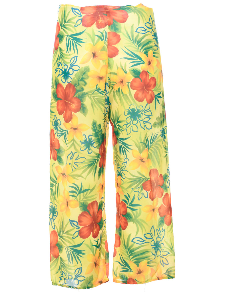 Floral Print Trousers - W34 L24