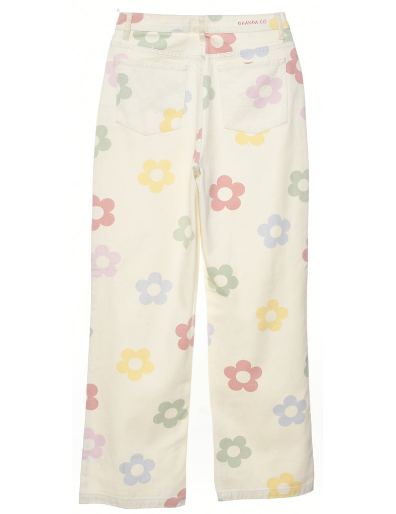 Floral Print Trousers - W27 L29