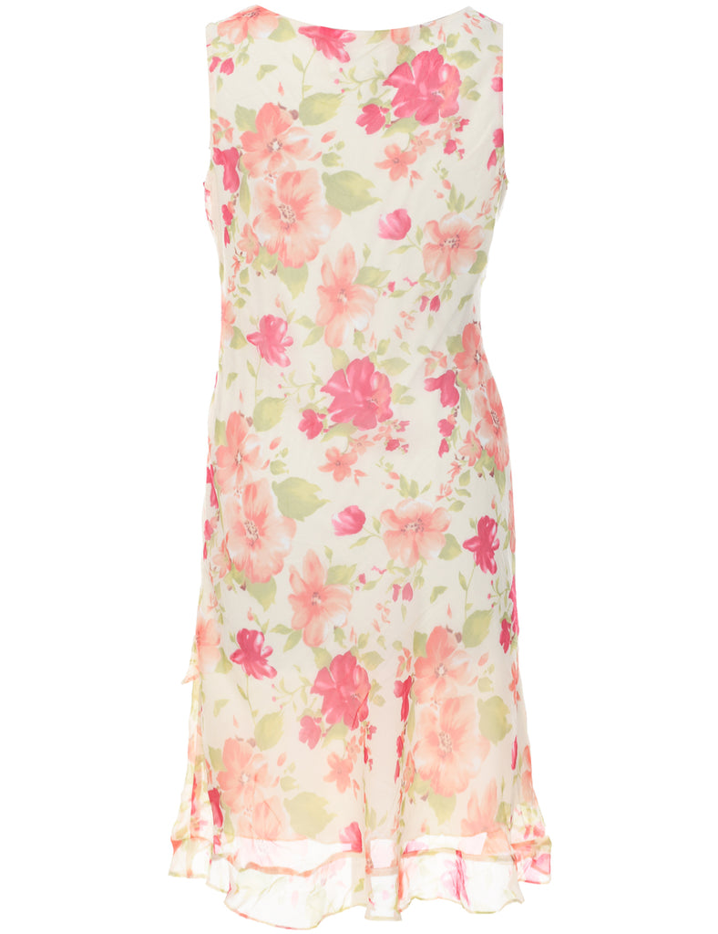 Floral Print Vintage Dress - XL