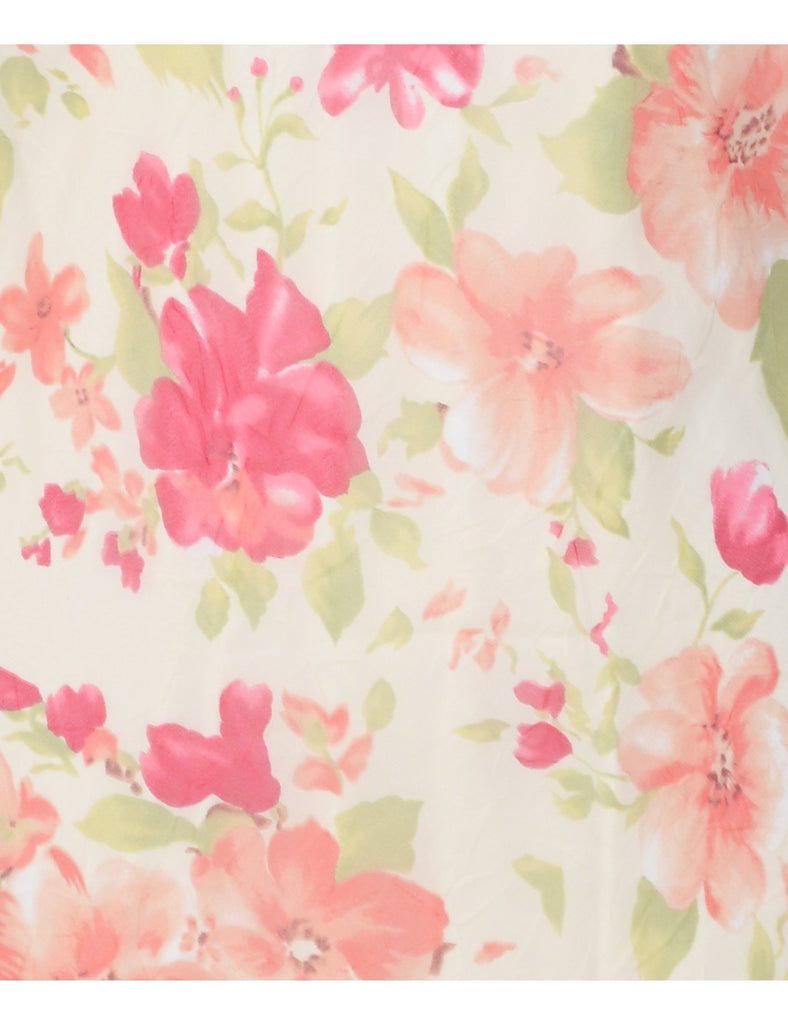 Floral Print Vintage Dress - XL